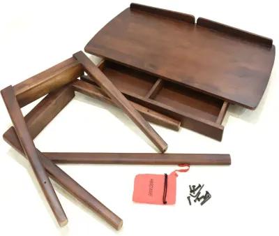 Handmade 100% Mango Wood Knock Down Light Walnut Color Rectangular Shaped Indoor Study Table