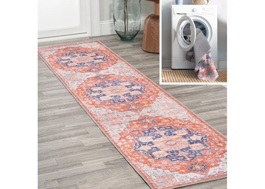 Maris Ornate Medallion Washable Indoor/Outdoor Area Rug