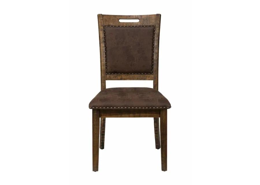 Jofran Cannon Valley Distressed Industrial Upholstered Back Dining Chair (Set of 2)