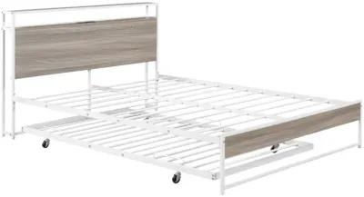 Merax Metal Platform Bed Frame with Trundle