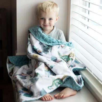 Honey Lemonade - Premium Baby & Toddler Minky Blanket (Dragons & Knights)