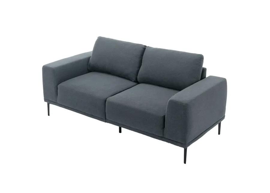 Mid Century Modern Dark Grey Sofa, 74.8 Inch Linen Fabric