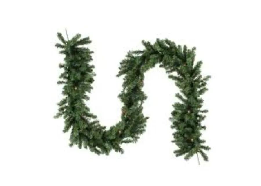 9' x 10" Green Pre-Lit Battery Operated LED Pine Artificial Christmas Garland - Multi Lights