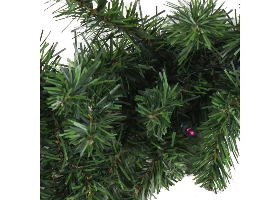 9' x 10" Green Pre-Lit Battery Operated LED Pine Artificial Christmas Garland - Multi Lights