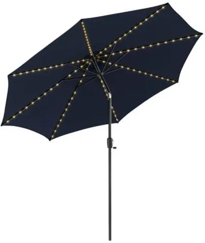 Hivvago 10 Feet Patio Umbrella with 112 Solar Lights and Crank Handle