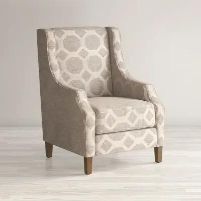 Jofran Sanders Geometric Pattern Luxury Accent Upholstered Accent Chair