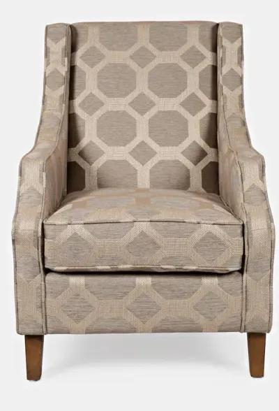 Jofran Sanders Geometric Pattern Luxury Accent Upholstered Accent Chair