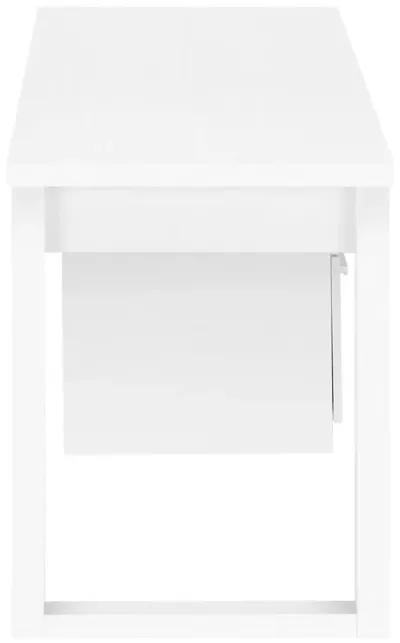 Monarch Specialties I 7690 Computer Desk, Home Office, Laptop, Left, Right Set-up, Storage Drawers, 48"L, Work, Laminate, White, Contemporary, Modern