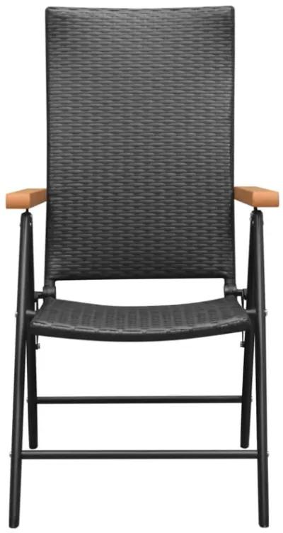 vidaXL Garden Chairs 4 pcs Poly Rattan Black