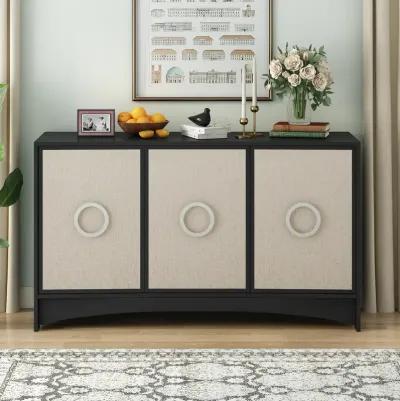 Merax Curved Design Storage Cabinet with Three Doors