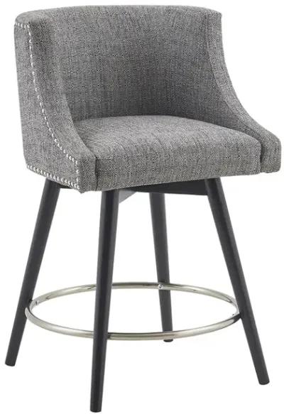 Gracie Mills Elmira Upholstered Swivel Counter Stool