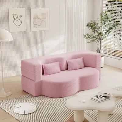 Merax Modern Floor Sofa Sleeper with 2 Pillows