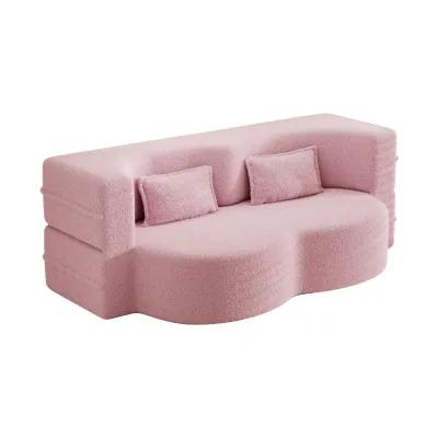 Merax Modern Floor Sofa Sleeper with 2 Pillows