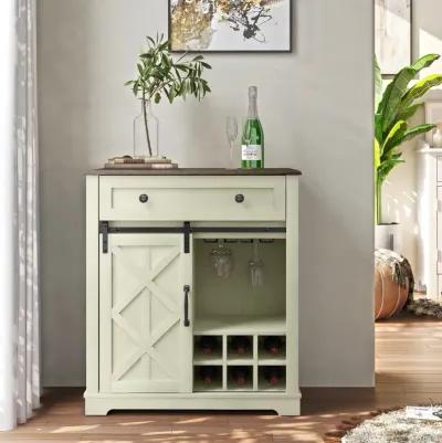 FESTIVO Rustic Chic Wine Cabinet with Glass Holder & Wine Rack