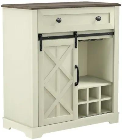 FESTIVO Rustic Chic Wine Cabinet with Glass Holder & Wine Rack