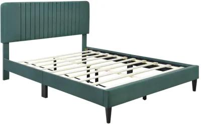 Merax Upholstered Platform Bed,No Box Spring Needed, Velvet Fabric