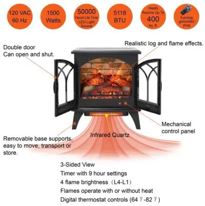 24 Inch 3D Infrared Electric Stove With Remote Control 0002