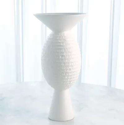 Wide Chiseled Orb Vase