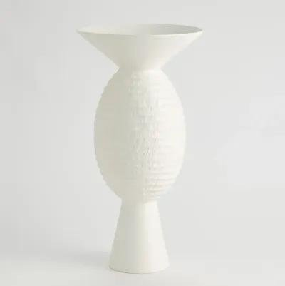 Wide Chiseled Orb Vase