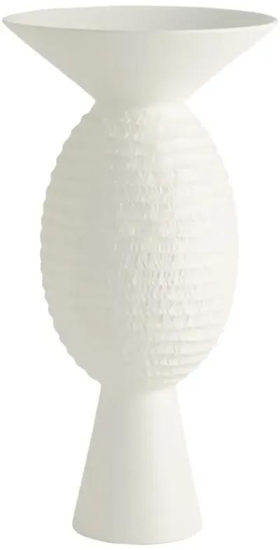 Wide Chiseled Orb Vase