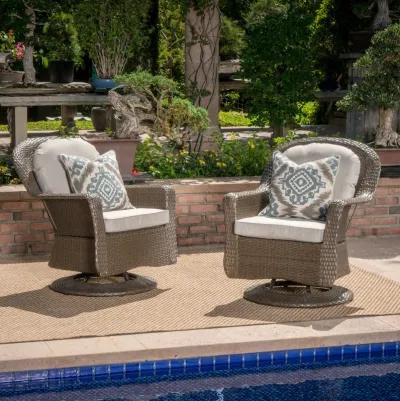 Merax 2 Pieces Outdoor Patio Swivel Rocking Chairs