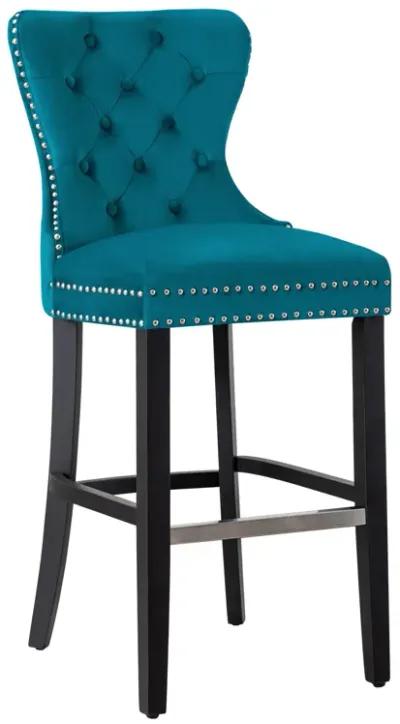 WestinTrends Tufted Velvet Bar Stool