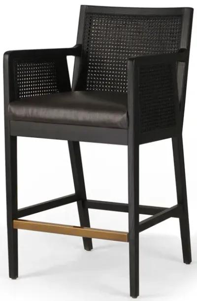 Antonia Cane Arm Counter Stool in Ebony