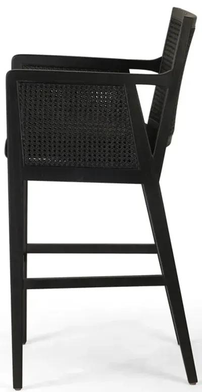 Antonia Cane Arm Counter Stool in Ebony