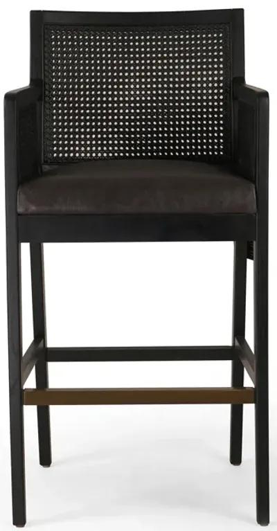 Antonia Cane Arm Counter Stool in Ebony