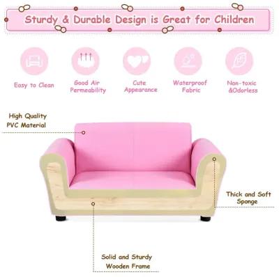 Soft Kids Double Sofa with Ottoman