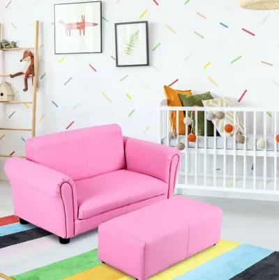 Soft Kids Double Sofa with Ottoman