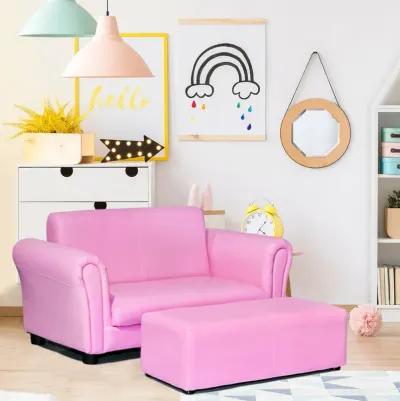 Soft Kids Double Sofa with Ottoman