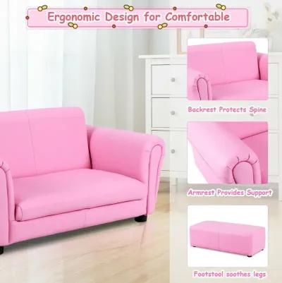 Soft Kids Double Sofa with Ottoman