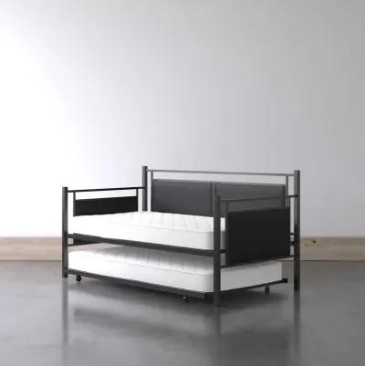 Meija Metal and Upholstered Daybed with Trundle