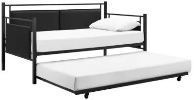 Meija Metal and Upholstered Daybed with Trundle