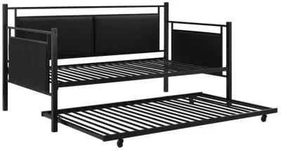 Meija Metal and Upholstered Daybed with Trundle