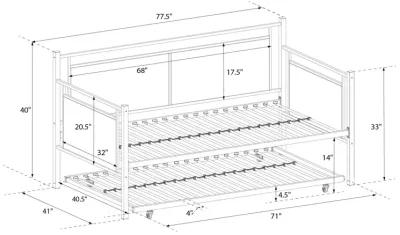 Meija Metal and Upholstered Daybed with Trundle