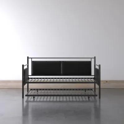 Meija Metal and Upholstered Daybed with Trundle