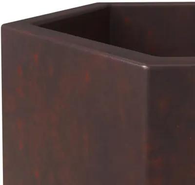 LeisureMod Thicket Series Poly Stone Planter in Brown 14 High