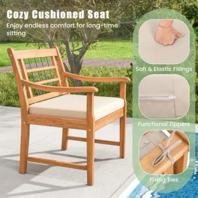 Hivvago 3 Piece Wood Patio Furniture Set with Seat Cushions and Acacia Wood Frame