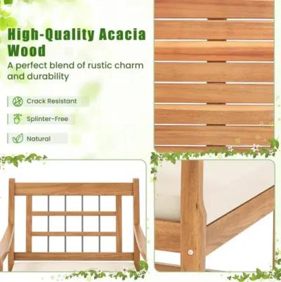 Hivvago 3 Piece Wood Patio Furniture Set with Seat Cushions and Acacia Wood Frame