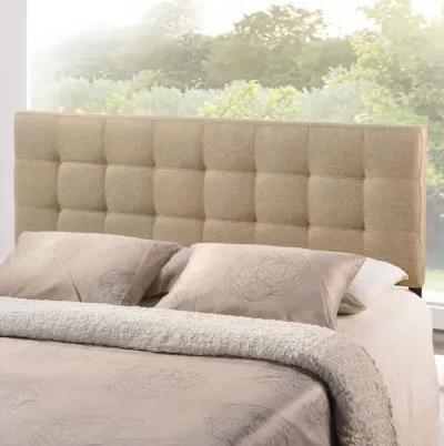 King size Beige Fabric Upholstered Headboard with Modern Tufting