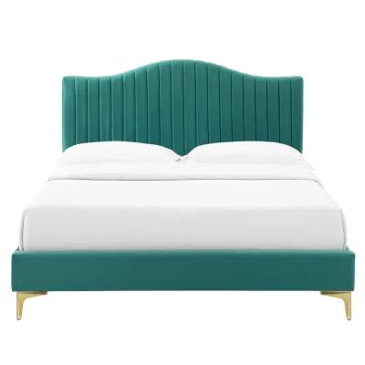 Modway - Juniper Channel Tufted Performance Velvet Queen Platform Bed