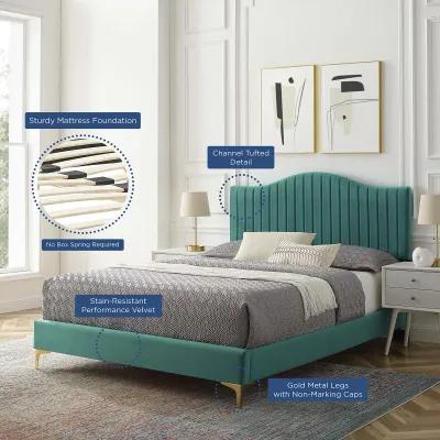 Modway - Juniper Channel Tufted Performance Velvet Queen Platform Bed