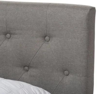 Baxton Studio Cassandra Modern and Contemporary Light Grey Fabric Upholstered Queen Size Bed