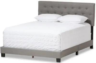 Baxton Studio Cassandra Modern and Contemporary Light Grey Fabric Upholstered Queen Size Bed