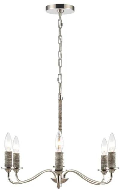 Abaca 32" Wide Polished Nickel 6-Lt Chandelier