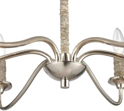 Abaca 32" Wide Polished Nickel 6-Lt Chandelier