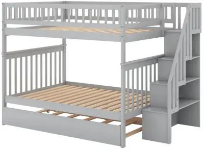 Full Over Full Bunk Bed With Trundle And Staircase