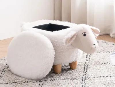 White Sheep Storage Ottoman